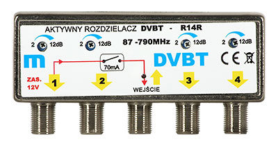 Rozgałęźnik sygnału R14R DVB-T ze wzmacniaczem