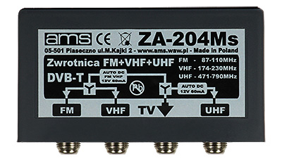 Zwrotnica antenowa ZA-204Ms FM/6-12/21-60/75