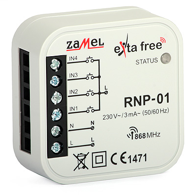 Radiowy nadajnik dopuszkowy 4-kanałowy RNP-01 Exta Free