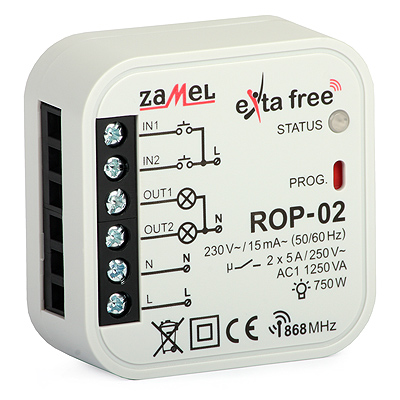 Radiowy odbiornik dopuszkowy 2-kanałowy ROP-02 Exta Free