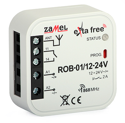 Radiowy odbiornik bramowy ROB-01/12-24V Exta Free