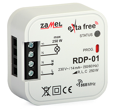 Radiowy ściemniacz dopuszkowy 1-kanałowy RDP-01 Exta Free